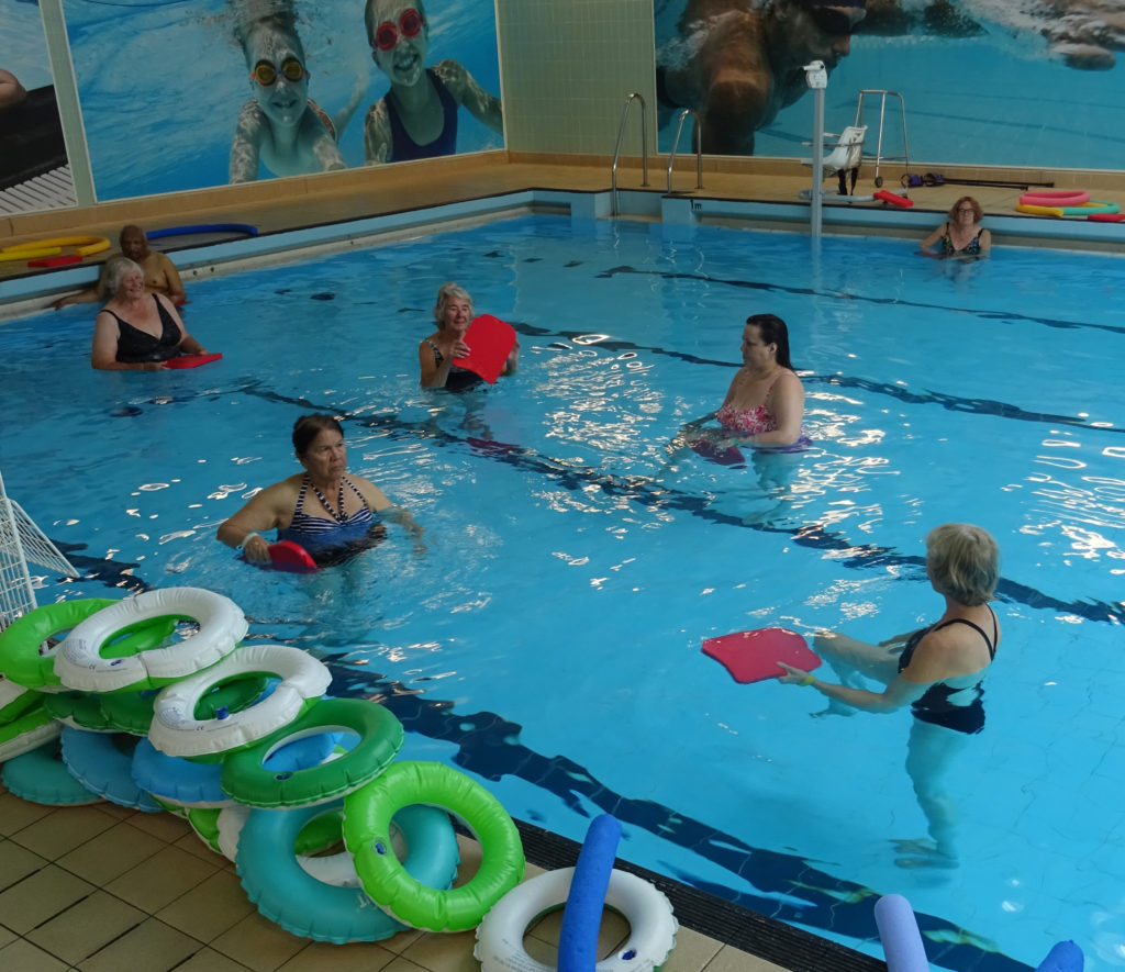 Balancing while moving float under water to create resistance